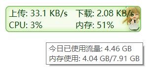 【软件推荐】《TrafficMonitor_V1.79.1 x86/x64 》桌面悬浮窗，显示网速、CPU、内存