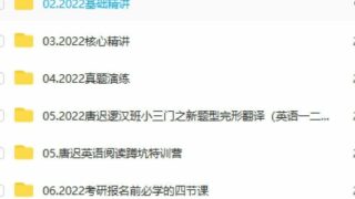 【网课】2022唐迟考研英语团队（有道领学班）（含唐迟罗汉班+楠楠特训班）