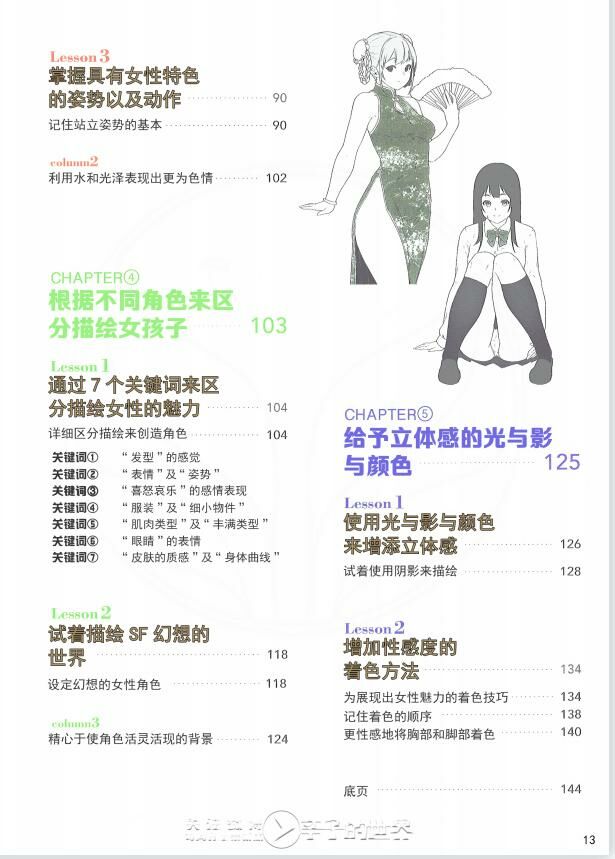 【学习资料】色气女孩子的画法 附带了一些临摹用的线稿素材【度盘】